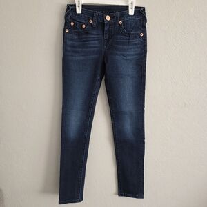True Religion Youth Girls Casey Skinny Leg Dark Wash Denim Jeans Pants Size 12